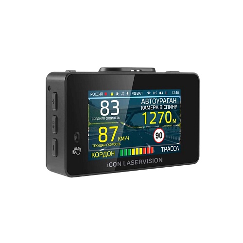 Видеорегистратор с сигнатурным радар-детектором iBOX iCON LaserVision WiFi Signature Dual + Внутрисалонная камера iBOX RearCam FHD2